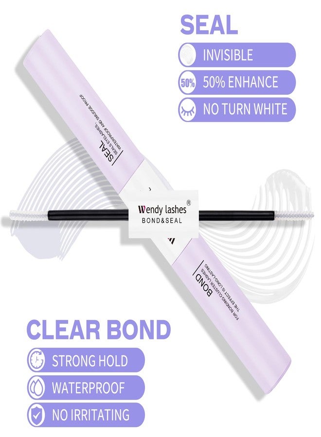 WENDY LASHES Lash Bond and Seal Waterproof 2 in 1 Cluster Eyelash Glue Strong Hold All Day Wear DIY Lash Extensions Glue Suitable for Sensitive Eyes-Clear - Image 2